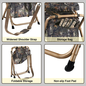पोर्टेबल भारी शुल्क फोल्डिंग 360 डिग्री स्विस शिकार नेत्रहीन कुर्सी को डिचेबल बैग और समायोज्य कंधे का पट्टा - Product Image 2
