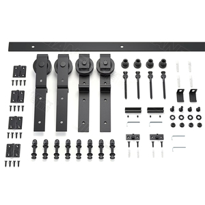 Kit <span class=keywords><strong>de</strong></span> quincaillerie pour <span class=keywords><strong>porte</strong></span> coulissante pliante en acier carbone noir <span class=keywords><strong>de</strong></span> style moderne pour <span class=keywords><strong>porte</strong></span> en bois - Product Image 1