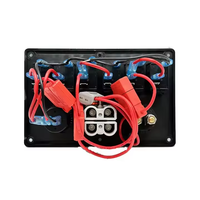 Panneau d'interrupteurs à bascule 4 voies étanche et pré-câblé 12V 24V avec prise allume-cigare USB et doubles prises d'alimentation