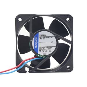 Ventilador de refrigeración axial pequeño de 6 cm con rodamientos de manguito, ebmpapst 614NGHH 6025, 60x60x25 mm, 56 m³/h, 24 V CC, 3.6 W, 6850 rpm - Product Image 1