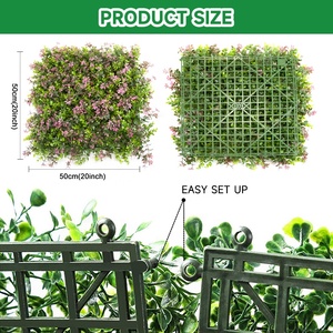 Panneau mural végétal artificiel résistant aux UV pour extérieur avec feuillage mixte réaliste, jardin vertical artificiel pour la décoration murale - Product Image 4