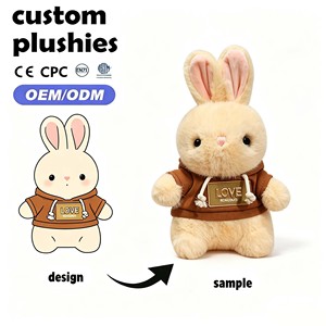 Ces adorables peluches de lapins en diverses tenues sont super douces, idéales pour câliner, offrir en cadeau et décorer la maison. - Product Image 1