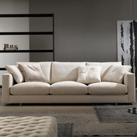 Sofá Moderno Sencillo Minimalista Especial de Plumas Diseño de Sofá Blanco Muebles para Sala de Estar
