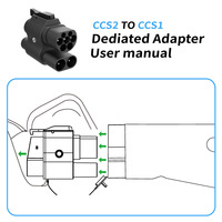 Adaptateur de chargeur EV combiné CCS1 vers CCS2 - Charge AC et DC pour voitures électriques US/EU/Asie - Convertisseur de type 1 vers type 2