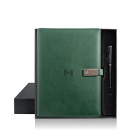 CARDSILK Carnet de notes personnalisé avec batterie externe et logo, format A5, journal intelligent à chargement sans fil pour cadeaux d'affaires 2025, avec câble USB et coffret cadeau