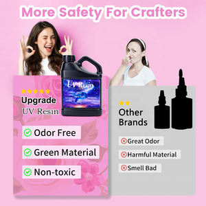 Kit de résine UV améliorée 10g-1000g Fournitures de résine UV dure transparente Colle activée prémélangée Matériau de fabrication artisanale à durcissement rapide - Product Image 6