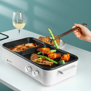 Tomic Hot <b>Pot</b> Grill Combo Non-Stick Pan Smokeless Indoor Multi-Functional Cooking Machine With Knob Control - Product Image 4