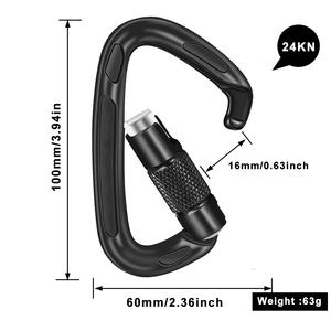 Aleación de aluminio negro al aire libre ligero escalada equipo de escalada mosquetón Clips Belay dispositivo para trabajar <span class=keywords><strong>en</strong></span> altura - Product Image 6