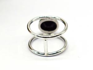 925 Sterling Silver Oval Shape Natural <b>Black</b> Onyx Cabochon Gemstone Handmade <b>Ring</b> - Product Image 3