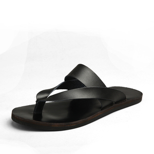 Nuevas Chanclas de cuero de alta calidad, diseño plano de marca de lujo, <span class=keywords><strong>sandalias</strong></span> de gladiador romano de vaca genuina 38-46, OEM de fábrica de gran tamaño - Product Image 3