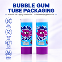 Tube d'emballage personnalisé pour chewing-gum, conteneur en aluminium et plastique avec bouchon à vis 12,7-35 mm, logo imprimé UV, qualité alimentaire