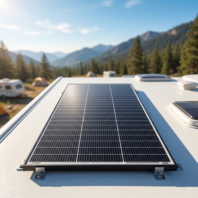200W N-Type Monocrystalline Rigid Solar Panel 22.3% Efficiency for 12V Battery Charging RV Campervan Caravan Outdoor Camping