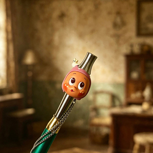 Cute <b>Doll</b> Smoking Mouthpiece Reusable Metal Round Pipe <b>Accessory</b> Carved Decorative Object - Product Image 5