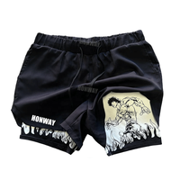 Short de bain double couche Fit in Sport Gym Short de sport pour hommes Short de compression en polyester spandex avec poches pour téléphone