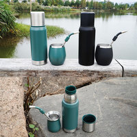 Yerba Mate et Thermos Set + 8oz Acier Inoxydable Moderne Mate Gourde Thermos Gourde Mate Gourde avec Couvercle