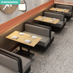 Nueva llegada gran oferta mesa de restaurante cabina de comida rápida asientos mesa de madera y juego de mesa para sillas restaurante comedor Hotel uso - Product Image 5