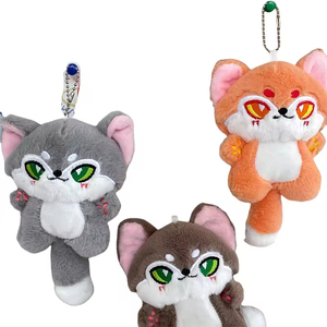 Llavero de Peluche de Lobo, Juguete de Peluche de Lobo, Regalo de Cumpleaños, Venta al por Mayor, Muñeco de Peluche de Animal de <span class=keywords><strong>Dibujos</strong></span> <span class=keywords><strong>Animados</strong></span> Creativo y Lindo, Llavero de <span class=keywords><strong>Coyote</strong></span> - Product Image 2