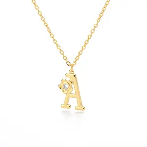 Nine's fashion colar personalizado, colar com pingente inicial de A-Z 26 alfabetas, com pedras, nome e gargantilha, joias para mulheres