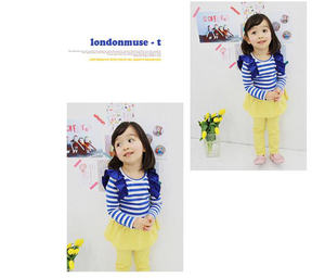 Conjunto de Ropa Infantil de Alta Calidad de 2 Piezas, Camiseta de Manga Larga a Rayas y Pantalones Casuales para Niñas - Product Image 5