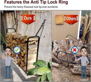 Supporto <span class=keywords><strong>per</strong></span> legno da ardere in metallo <span class=keywords><strong>per</strong></span> tronchi pesanti supporto <span class=keywords><strong>per</strong></span> esterno camino interno in metallo in legno impilatore organizzatore - Product Image 4