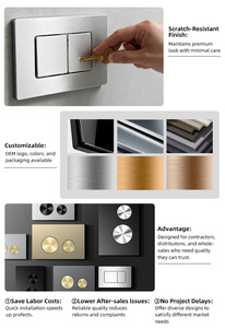 <span class=keywords><strong>WC</strong></span> mural sur mesure avec réservoir encastré, panneau de commande à bouton-poussoir double chasse en ABS doré à encastrer pour <span class=keywords><strong>Geberit</strong></span> - Product Image 3