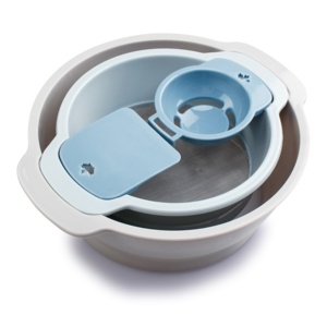 4 pcs de cocina para hornear 304 herramientas de plástico de acero inoxidable manual de mano Harina de malla de tamiz - Product Image 2