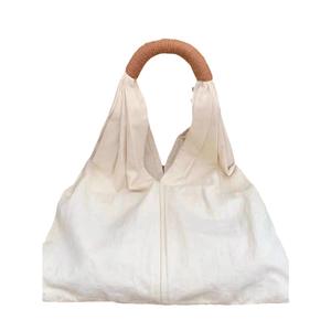 Sac fourre-tout en toile grande capacité pour femme, couleur unie simple, sac à main artistique décontracté, mode été printemps automne toutes saisons - Product Image 5