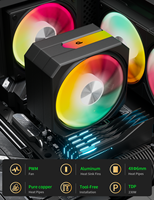 Refroidisseur CPU ARGB upHere 120 mm avec ventilateur PWM et 4 caloducs, refroidisseur d'air CPU RGB pour PC de jeu Intel LGA1851 1700 AMD AM5