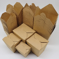 Conteneurs d'emballage de restauration rapide à emporter boîte à salade restaurant boîtes à lunch en papier kraft brun jetables recyclées avec couvercle