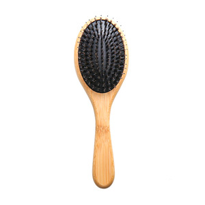 Cepillo de masaje para el cabello hecho a mano con cerdas de jabalí y nailon, con cojín de aire, de forma ovalada, para el cuidado del cabello, alisado, peinado y rizado. - Product Image 1