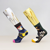Présentoir Mannequin en Fibre de Verre Électroplaqué Or et Argent pour Chaussettes, Chaussures, Bas – Pose Debout pour Vitrine de Magasin de Vêtements