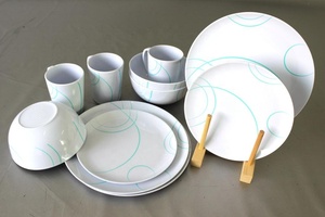 Juego de Vajilla de Melamina de Diseñ<span class=keywords><strong>o</strong></span> Simple Estilo Concies, 12 <span class=keywords><strong>o</strong></span> 16 Piezas, para Fiestas - Product Image 4