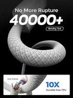 Kabel USB-C ke Type-C USB2.0 Anyaman Nilon PD 60W Pengisian Cepat & Transmisi Data Aksesoris iPhone Tipe C