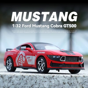 Ford GT500 <span class=keywords><strong>Cobra</strong></span> auto sportiva 1:32 modellino giocattolo con suono e luce ornamento in metallo con porte aperte oggetto decorativo - Product Image 2