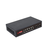 Conmutador Vlan compatible con 4 puertos Gigabit Poe completo con 1 enlace ascendente RJ45 y 2 conmutadores de red de Puerto SFP para PC de acceso de puente de red CCTV