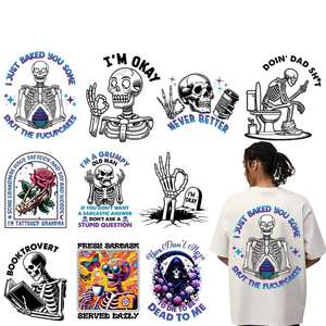 <strong>Skeleton</strong> Fancy Cartoon Waterproof Rubber Plastic Polyester PET PU Plastisol Silicone Washable Heat <strong>Transfer</strong> Printing <strong>Iron</strong>-<strong>On</strong> - Product Image 1