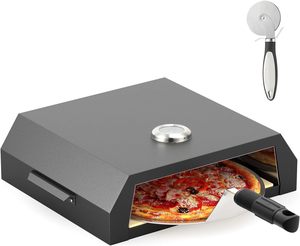 Four à pizza moderne portable en acier inoxydable à double couche de 12 pouces, four à pizza au bois de chauffage pour l'extérieur - Product Image 2