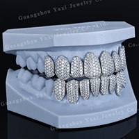Grillz dentaire unisexe Hip Hop en Or massif 14K et Moissanite taille brillant S925, certifié par une tierce partie