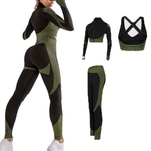 Conjunto Deportivo de 2 Piezas para Mujer, Chaqueta con Cremallera y Leggings de Cintura Alta, para Gimnasio, Entrenamiento, Fitness y Yoga - Product Image 4