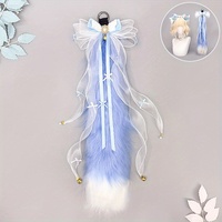 Ensemble d'oreilles d'animaux pour cosplay - Nœud papillon, queue de renard féerique, serre-tête oreilles de chat en peluche artificielle, costume de fête d'Halloween pour adultes unisexe
