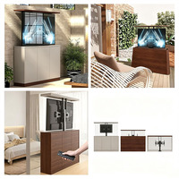 Mécanisme de levage de téléviseur électrique, télécommande, support de télévision télescopique réglable en hauteur, armoire, VESA 400x400, structure en acier, 65 pouces maximum, CE