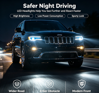 Phares LED modifiés pour Jeep Grand Cherokee 11-13, avec clignotants dynamiques