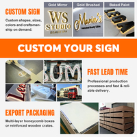Signalétique personnalisée de style luxueux, lettres dorées électro-plaquées avec éclairage LED