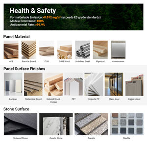 <span class=keywords><strong>Cuisine</strong></span> moderne <span class=keywords><strong>avec</strong></span> armoires en bois massif de style shaker et îlot à panneaux cannelés, porte à rainures et perles <span class=keywords><strong>avec</strong></span> évier pour villa - Product Image 4