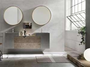 Vasque en céramique murale à double lavabo de style minimaliste italien pour salle de bain - Product Image 4