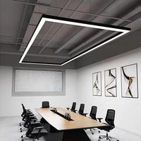 Suspension LED rectangulaire moderne en aluminium pour table de billard et salle de billard, intensité variable, CRI 90 élevé
