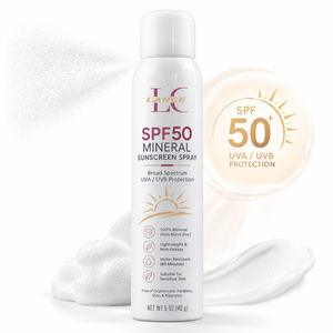 Spray Solare Minerale all'Ossido di Zinco Lance Private Label SPF50 Resistente all'Acqua Protezione ad Ampio Spettro UVA/UVB per Pelli Sensibili - Product Image 1