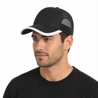 Casquette de baseball unisexe KAXI Vintage avec logo personnalisé, maille respirante, 6 panneaux, réglable 51-54cm, noire
