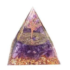 Amethyst <b>Crystal</b> Pyramid Resin Epoxy Craft Aquarium Decoration Desktop Ornament Gift For Home Decor - Product Image 5