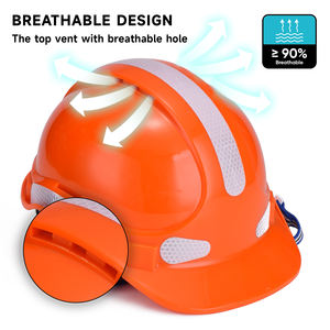 ผู้ผลิตหมวกนิรภัยสำหรับงานก่อสร้างป้องกันส่วนบุคคล W-018สีส้ม - Product Image 5